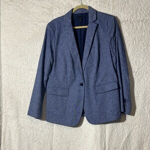 Ann Taylor Classic Navy Linen Blazer